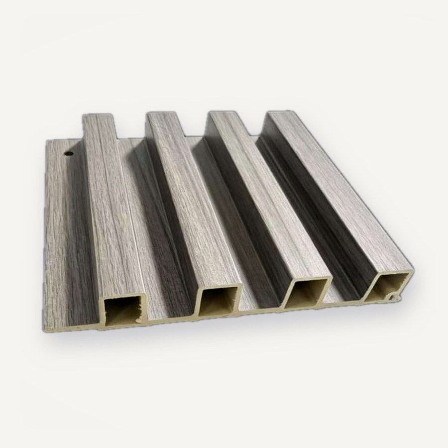 Panel Fluted motif JC-M12 — Kayu abu-abu